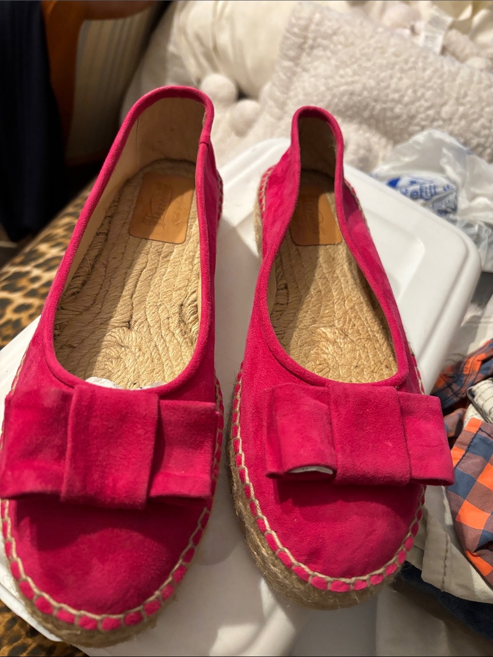 Virreirna 1958 Women's Fuchsia Bow Espadrille Flats